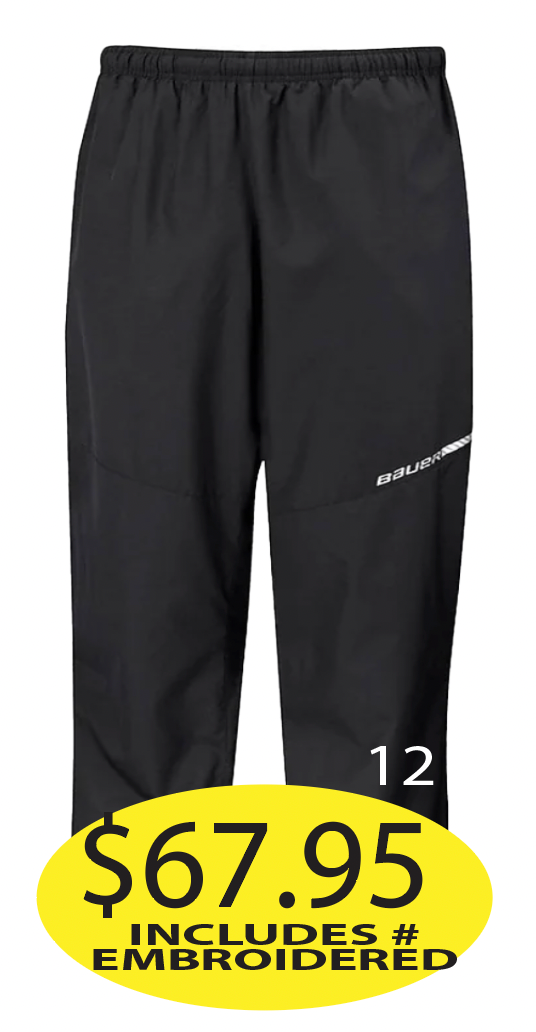 JR Flags Bauer Warmup Pants with # Embroidered