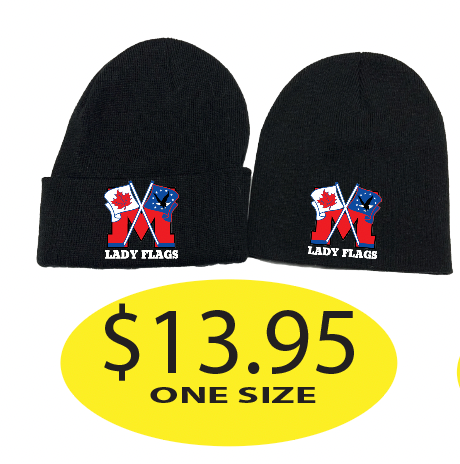 Lady Flags Toque or Beanie with Logo Embroidered