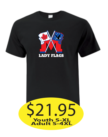 Lady Flags Dry Fit Short Sleeve with Large Logo printed