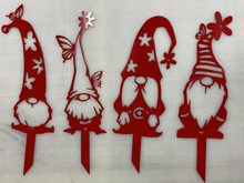 Load image into Gallery viewer, Set of 4 Gnomes approx. 18-20&quot; tall including stake(OR INDIVIDUAL).

