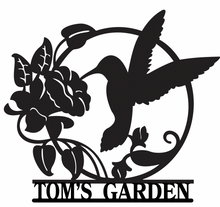 Load image into Gallery viewer, Hummingbird Garden Scene 24&quot;  ,14 ga metal , powder coated
