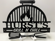 Load image into Gallery viewer, BBQ LID Backyard  Scene 24&quot;  ,14 ga metal , powder coated.
