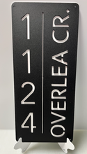 Load image into Gallery viewer, Address Sign Rectangle #3 (Vertical) 18&quot;- 22&quot;,14 ga metal , powder coated.
