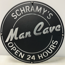 Load image into Gallery viewer, Dads Man CAVE Scene 24&quot; Round  ,14 ga metal , powder coated.
