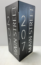 Load image into Gallery viewer, Address Sign Dual Sided Rectangle #4 (Vertical) 18&quot;- 22&quot;,14 ga metal , powder coated.
