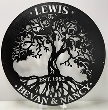 Load image into Gallery viewer, Tree Of Life  with Family members names  30-36&quot; , 14 ga metal , powder coated
