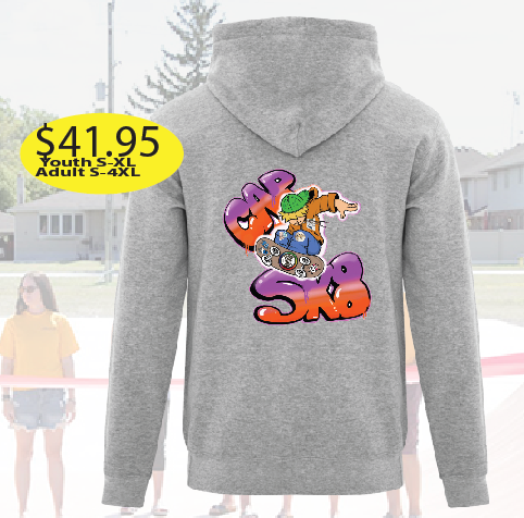 Sk8te Park Cotton Hoodie with Logo on back printed.